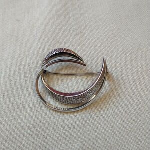 VTG 800 Silver K & I Brooch Pin Modern Abstract Circular Signed Germany 3.9 g